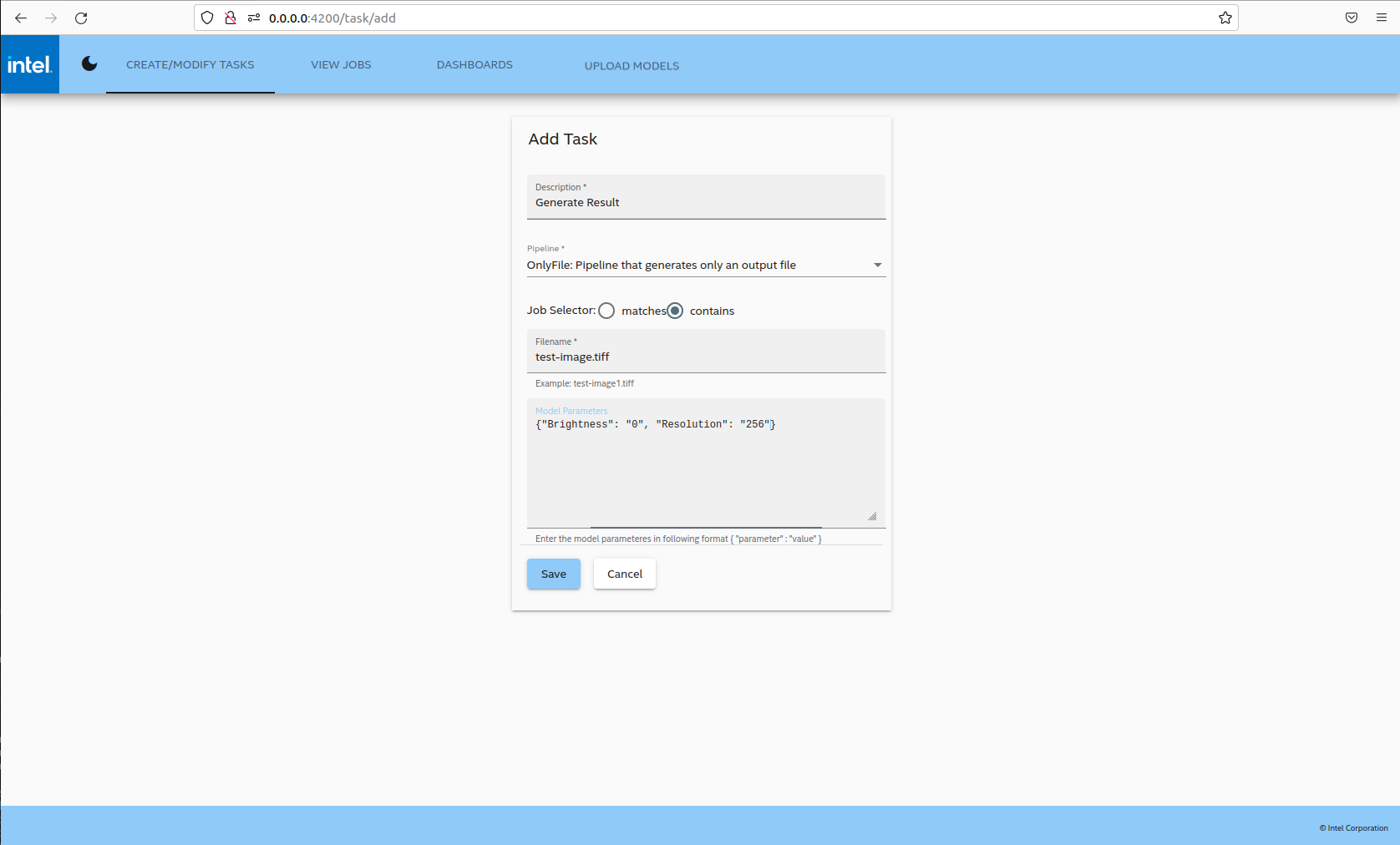 Figure 3: Task Form